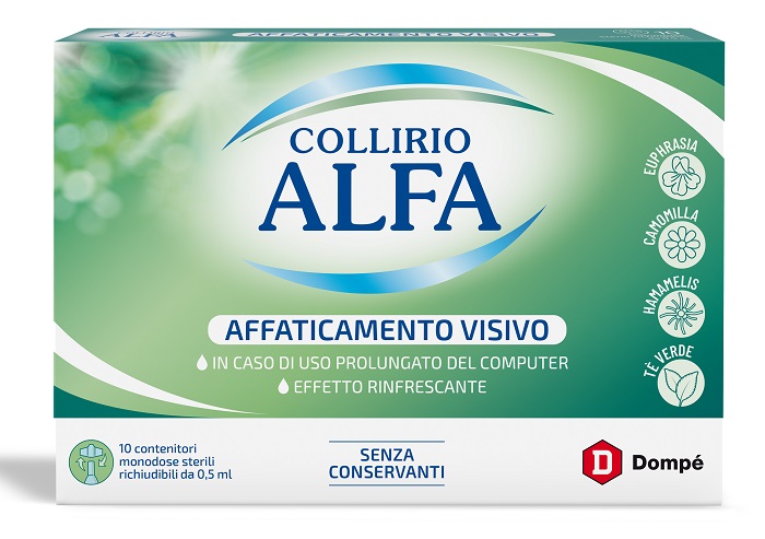 COLLIRIO ALFA AFFATICAMENTO VISIVO 10 PEZZI MONODOSE - Newepa Srl