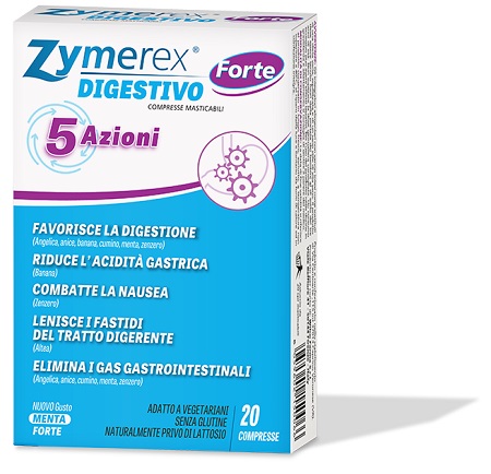 ZYMEREX DIGESTIVO FORTE 5 AZIONI 20 COMPRESSE MASTICABILI - Newepa Srl
