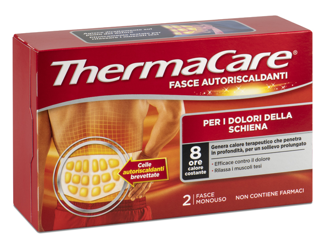 FASCIA AUTORISCALDANTE A CALORE TERAPEUTICO THERMACARE SCHIENA 2 PEZZI - Newepa Srl
