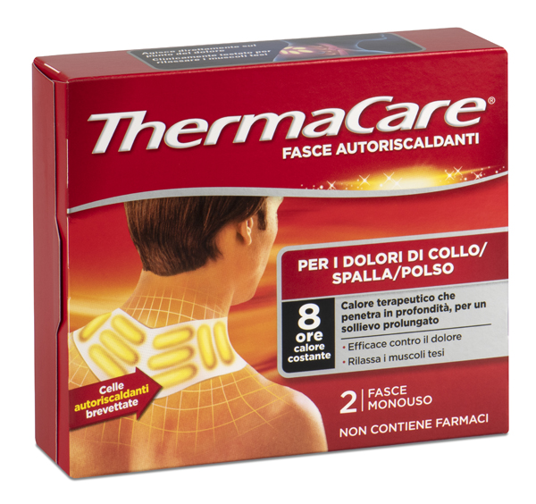FASCE AUTORISCALDANTI A CALORE TERAPEUTICO THERMACARE COLLO/SPALLA/POLSO 2 PEZZI - Newepa Srl