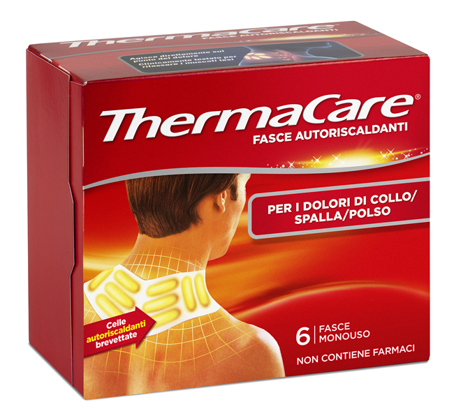 FASCE AUTORISCALDANTI A CALORE TERAPEUTICO THERMACARE COLLO/SPALLA/POLSO 6 PEZZI - Newepa Srl