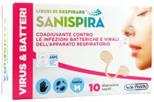 SANISPIRA VISUR & BATTERI FILTRO NASALE MEDIUM 10 PEZZI - Newepa Srl