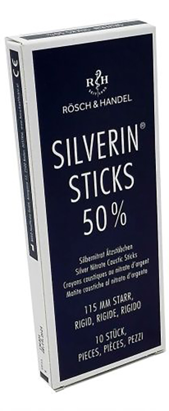 MATITA CAUSTICA SILVERIN NITRATO D'ARGENTO 50% RIGIDA LUNGHEZZA 115 MM 10 PEZZI - Newepa Srl