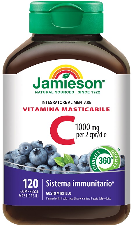 JAMIESON VITAMINA C 1000 MIRTILLO 120 COMPRESSE MASTICABILI - Newepa Srl