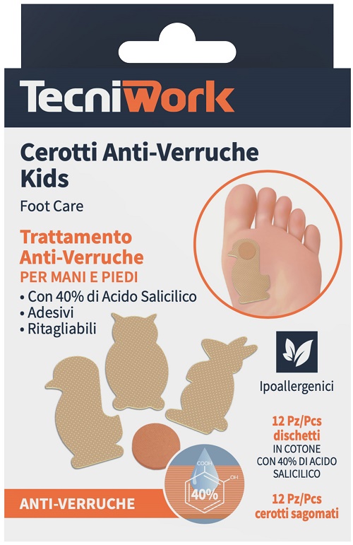 CEROTTO ANTI VERRUCHE BIMBI 12 PEZZI + 12 FIXING ANIMIALI TERRA COLORE BEIGE - Newepa Srl