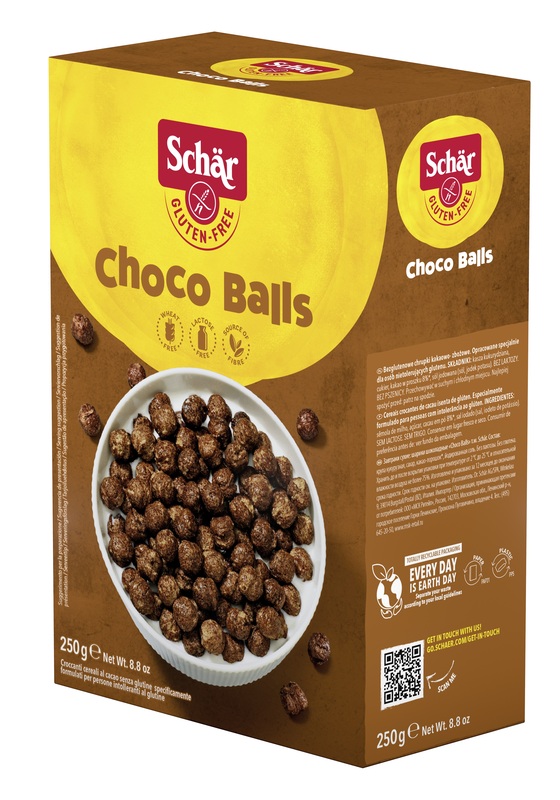 SCHAR CHOCO BALLS CEREALI SENZA LATTOSIO 250 G - Newepa Srl