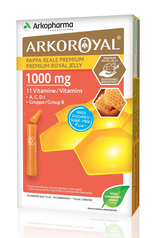 ARKOROYAL PAPPA REALE 1000 MG + VITAMINE SENZA ZUCCHERO 10 FIALE - Newepa Srl