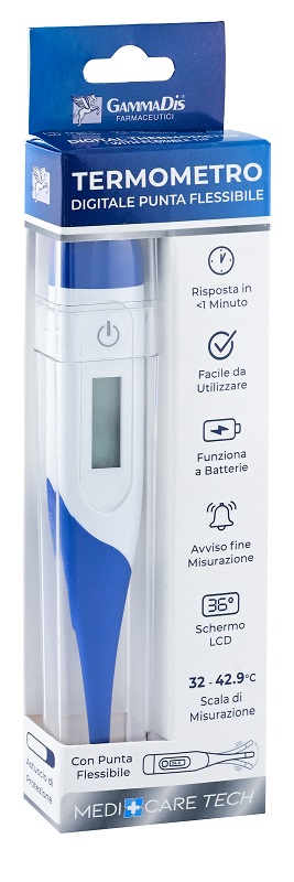 TERMOMETRO DIGITALE PUNTA FLESSIBILE CON CUSTODIA PROTETTIVA MEDICARE - Newepa Srl