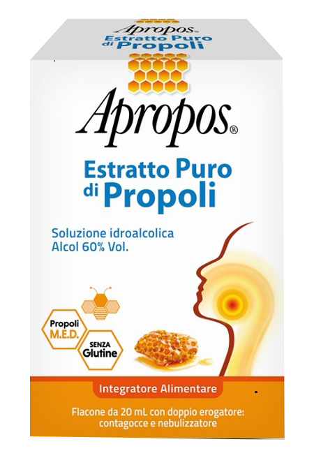 APROPOS ESTRATTO PURO DI PROPOLI SPRAY+CONTAGOCCE 20 ML - Newepa Srl
