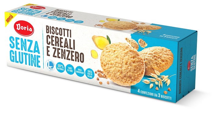 DORIA BISCOTTI CEREALI-ZENZERO 4X37,5 G - Newepa Srl