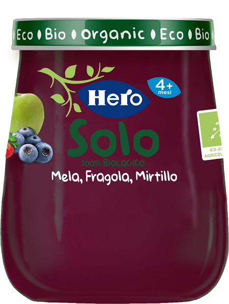 HERO BABY SOLO OMOGENEIZZATO MELA FRAGOLA MIRTILLO 120 G - Newepa Srl