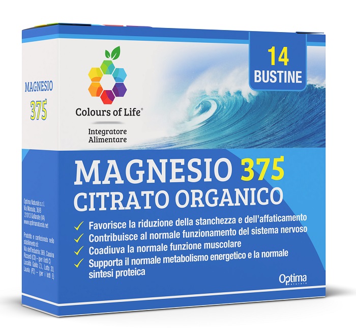 COLOURS OF LIFE MAGNESIO 375 CITRATO ORGANICO 14 BUSTINE DA 4 G - Newepa Srl