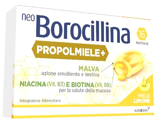 NEOBOROCILLINA PROPOLMIELE+ MIELE/LIMONE 16 PASTIGLIE - Newepa Srl