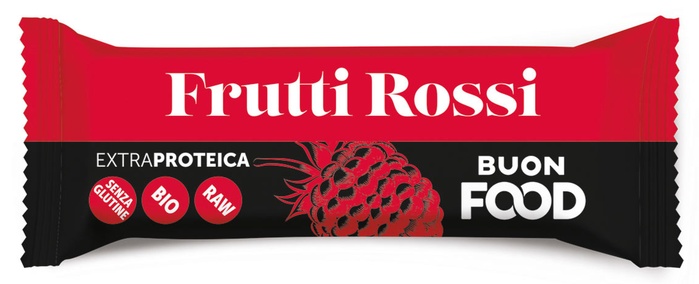BUON FOOD BARRETTA BIO SUPER PROTEICA FRUTTI ROSSI 48 G - Newepa Srl