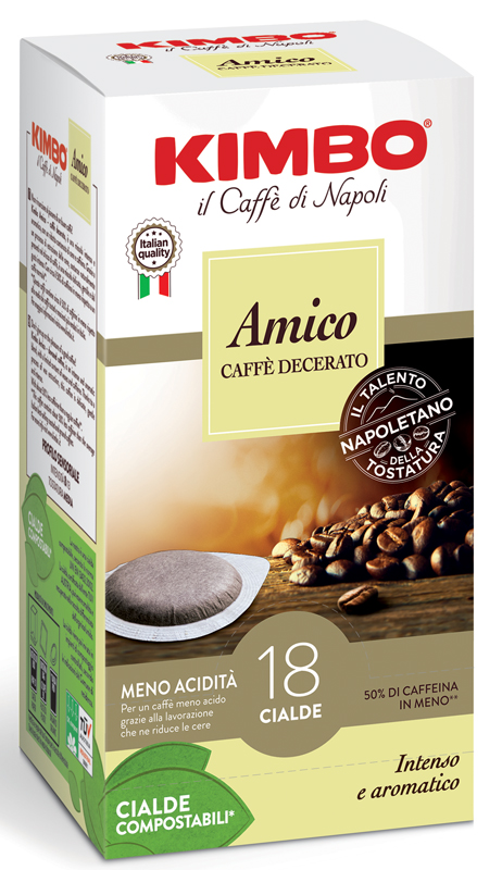 KIMBO AMICO CAFFE' TORREFATTO E DECERATO 18 CIALDE 7 G - Newepa Srl