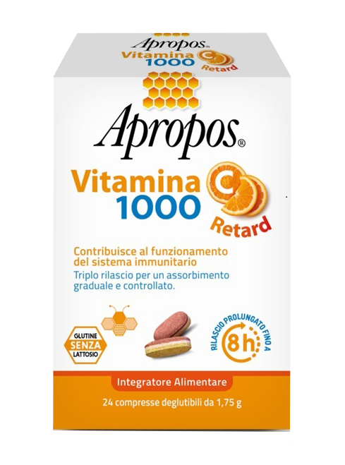 APROPOS VITAMINA C 1000 A RILASCIO PROLUNGATO 24 COMPRESSE DEGLUTIBILI - Newepa Srl