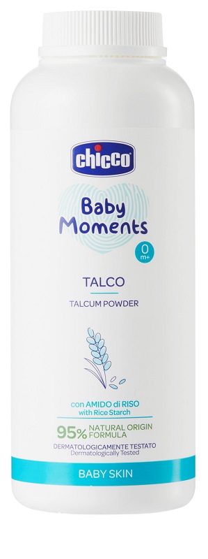 CHICCO BABY MOMENTS TALCO IN POLVERE CON AMIDO DI RISO 150 G - Newepa Srl