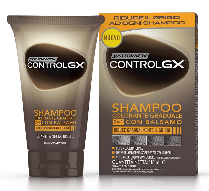 JUST FOR MEN CONTROL GX SHAMPOO COLORANTE GRADUALE 2 IN 1 CON BALSAMO 150 ML - Newepa Srl