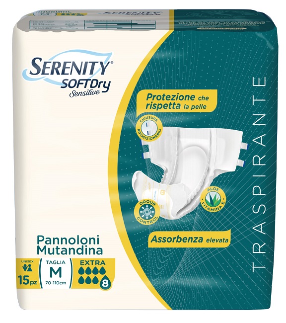 PANNOLONE MUTANDINA SERENITY SD SENSITIVE EXTRA M 15 PEZZI - Newepa Srl
