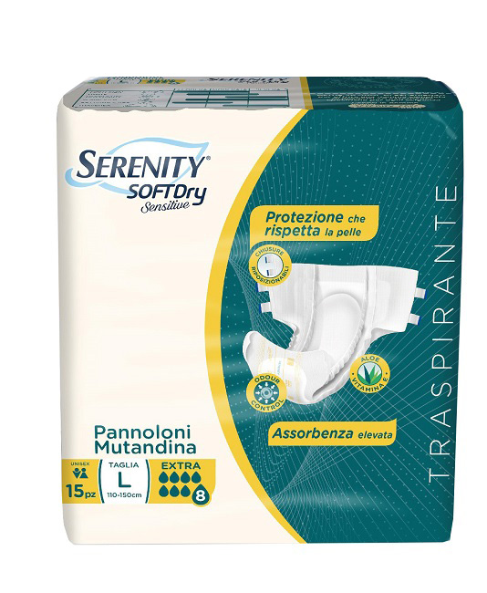 PANNOLONE MUTANDINA SERENITY SD SENSITIVE EXTRA L 15 PEZZI - Newepa Srl