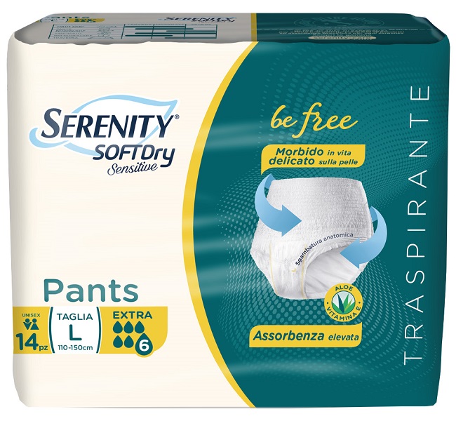 SERENITY PANTS SD SENSITIVE BE FREE EXTRA L 14 PEZZI - Newepa Srl