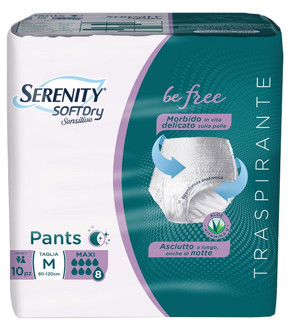 SERENITY PANTS SD SENSITIVE BE FREE MAXI M 10 PEZZI - Newepa Srl