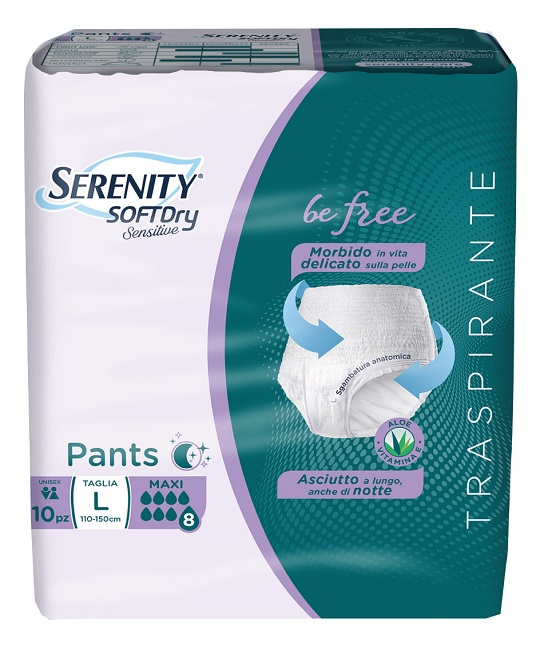 SERENITY PANTS SD SENSITIVE BE FREE MAXI L 10 PEZZI - Newepa Srl