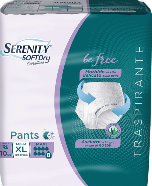 SERENITY PANTS SD SENSITIVE BE FREE MAXI XL 10 PEZZI - Newepa Srl