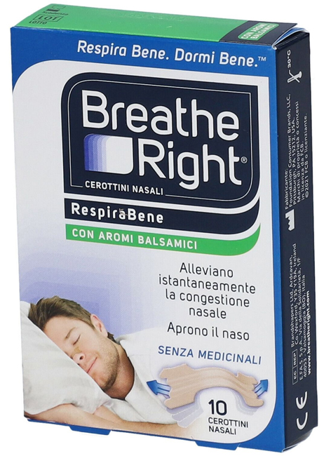CEROTTI NASALI BREATHE RIGHT BALSAMICI 10 PEZZI - Newepa Srl