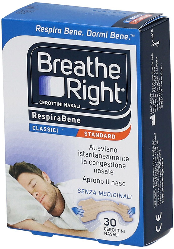 CEROTTI NASALI BREATHE RIGHT CLASSICI 30 PEZZI - Newepa Srl