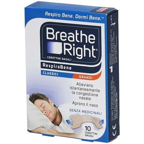 CEROTTI NASALI BREATHE RIGHT CLASSICI GRANDI 10 PEZZI - Newepa Srl