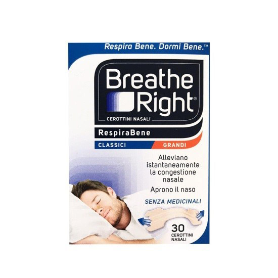 CEROTTI NASALI BREATHE RIGHT CLASSICI GRANDI 30 PEZZI - Newepa Srl