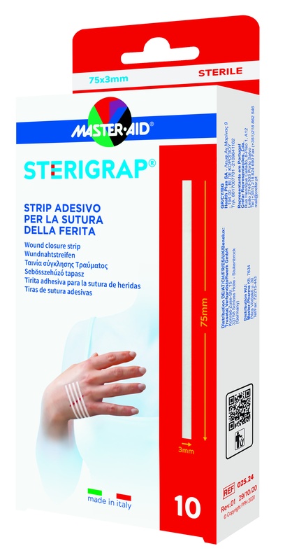 MASTER-AID STERIGRAP STRIP ADESIVO SUTURA FERITE 75X3 MM 10 PEZZI - Newepa Srl