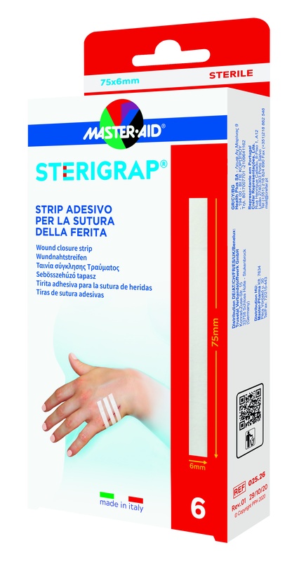 MASTER-AID STERIGRAP STRIP ADESIVO SUTURA FERITE 75X6 MM 6 PEZZI - Newepa Srl