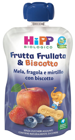 HIPP BIO FRUTTA FRULL&BISCOTTO MELA FRAGOLA MIRTILLO BISCOTTO 90 G - Newepa Srl