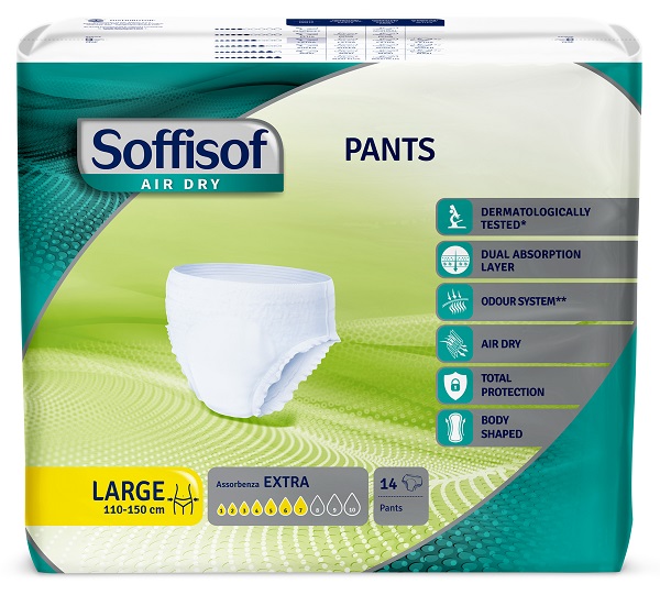 PANNOLONE SOFFISOF AIR DRY PANTS EXTRA L 14 PEZZI - Newepa Srl