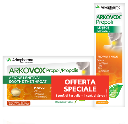 ARKOVOX PROPOLI PACK 24 COMPRESSE + SPRAY 30 ML - Newepa Srl