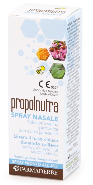 PROPOLNUTRA SPRAY NASALE SOLUZIONE SALINA IPERTONICA CON ACIDO IALURONICO 20 ML - Newepa Srl