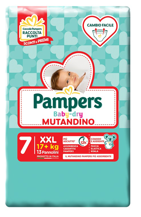 PANNOLINI MUTANDADINA PAMPERS BABYDRY XXL SMALL PACK 13 PEZZI - Newepa Srl