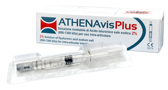 SIRINGA INTRA-ARTICOLARE ATHENAVIS PLUS ACIDO IALURONICO 2% 40 MG/2 ML 3 PEZZI - Newepa Srl