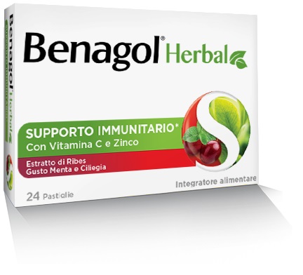 BENAGOL HERBAL MENTA E CILIEGIA 24 PASTIGLIE - Newepa Srl