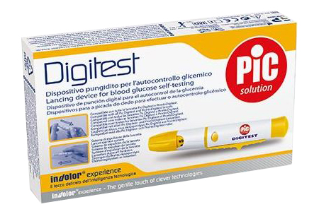 DISPOSITIVO PUNGIDITO AUTOMATICO DIGITEST REGOLABILE 9 LIVELLI LANCETTE COMPATIBILI PIC DIGITEST E PRONTODIGITEST - Newepa Srl
