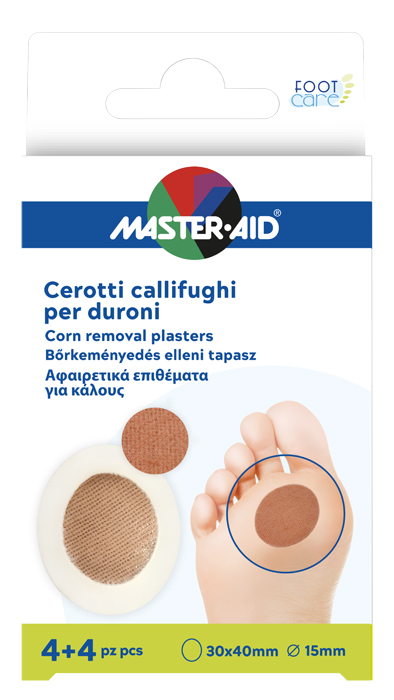 CEROTTO CALLIFUGO MASTER-AID FOOTCARE PER DURONI 4+4 PEZZI B1 - Newepa Srl