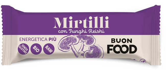 BUON FOOD BARRETTA BIO ENERGETICA MIRTILLI E FUNGHI REISHI 48 G - Newepa Srl