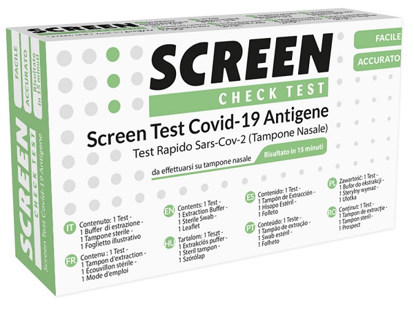 SCREEN TEST AUTODIAGNOSTICO ANTIGENICO RAPIDO COVID-19 SARS-COV-2 TAMPONI NASALI SELFTEST COVID TEST ANTIGENE SCREEN - Newepa Srl