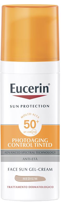 EUCERIN SUN PHOTOAGING CONTROL TINTED GEL CREME SPF50+ MEDIUM 50 ML - Newepa Srl