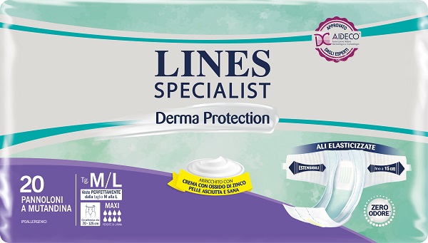 PANNOLONE A MUTANDINA LINES SPECIALIST DERMA MAXI M/L 20 PEZZI - Newepa Srl