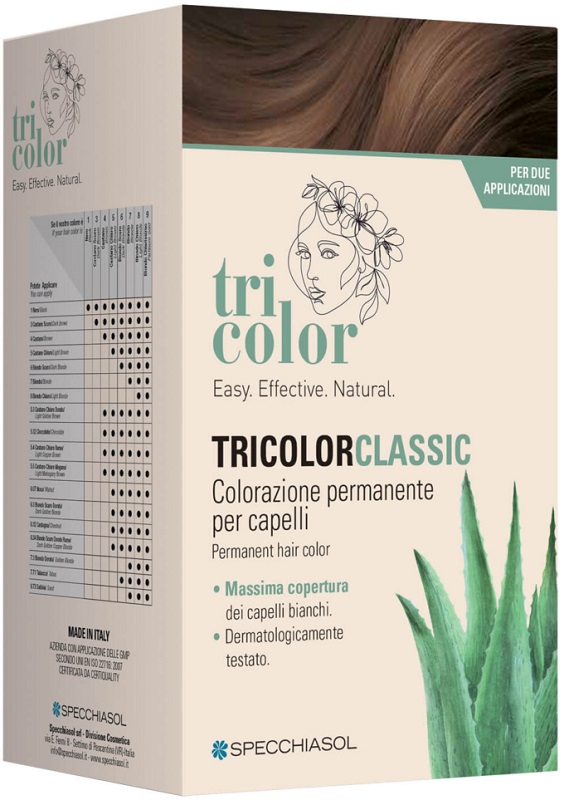 TRICOLOR CLASSIC 5 CASTANO CAFFE' 2 TUBI 50 ML + 2 SHAKER 50 ML + 4 BUSTINE 8 ML - Newepa Srl