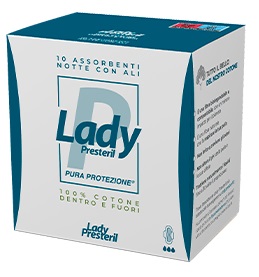 LADY PRESTERIL ASSORBENTI NOTTE CON ALI RIPIEGATI BIODEGRADABILI 10 PEZZI - Newepa Srl