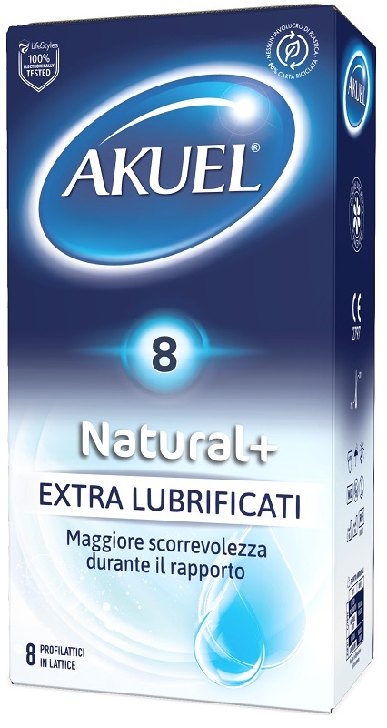 PROFILATTICO AKUEL NATURAL+ EXTRALUBRIFICATO 8 PEZZI - Newepa Srl